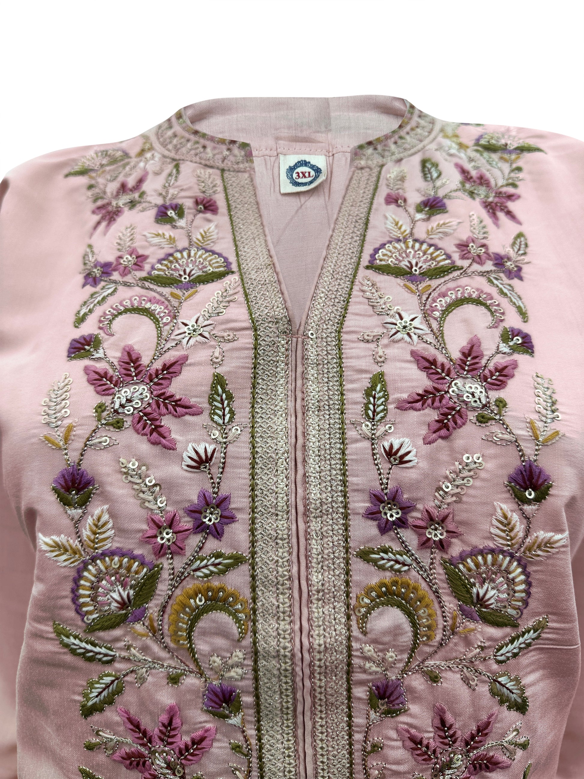 Blush Royalty Embroidered Silk Palazzo Suit Set