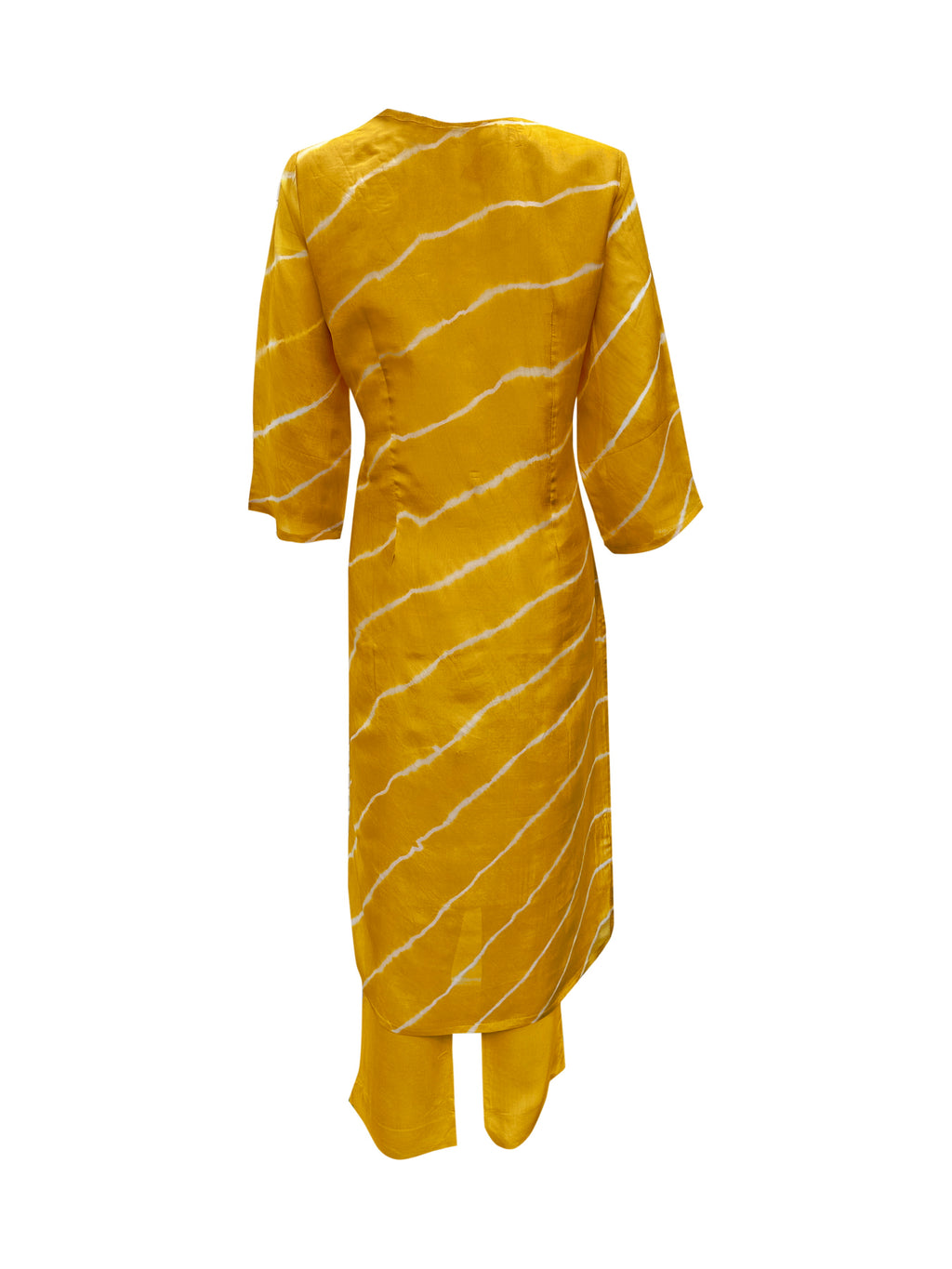 Sunlit Serenade Muslin Silk Leheriya Suit Set