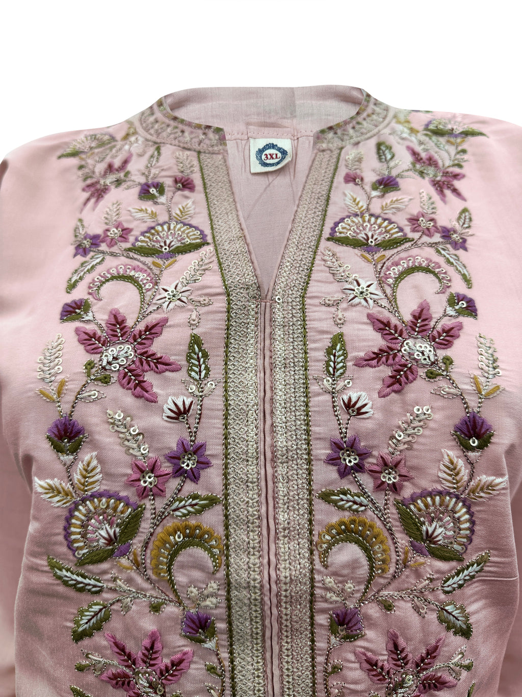 Blush Royalty Embroidered Silk Palazzo Suit Set