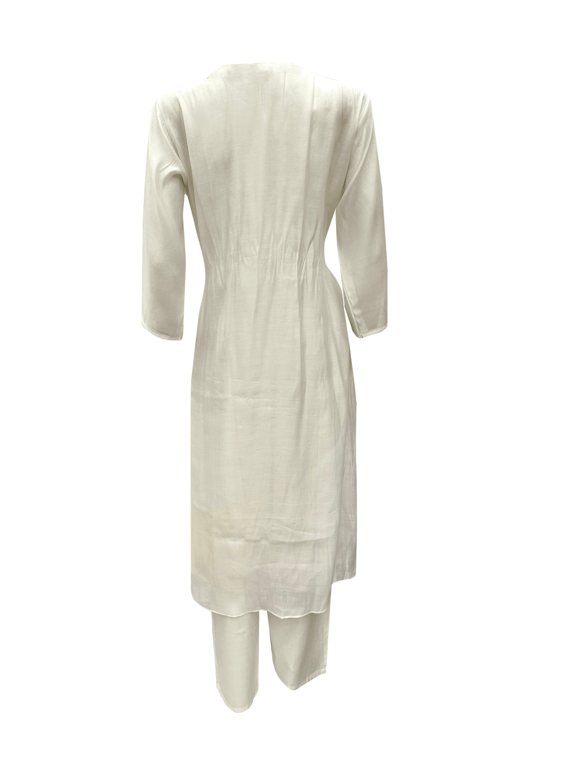 Ivory Whisper Hand-Embroidered Mal Chanderi Suit Set