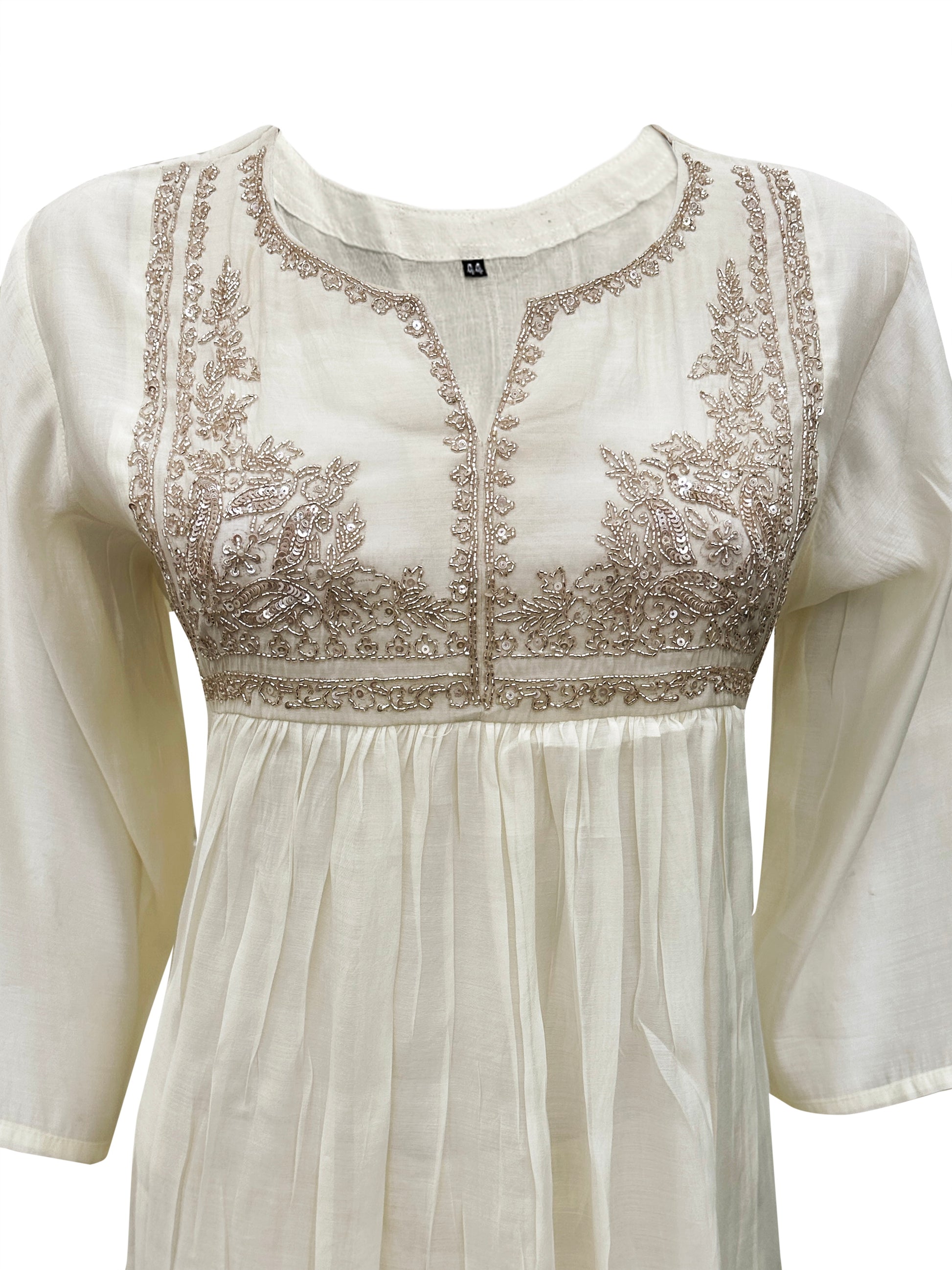 Ivory Whisper Hand-Embroidered Mal Chanderi Suit Set