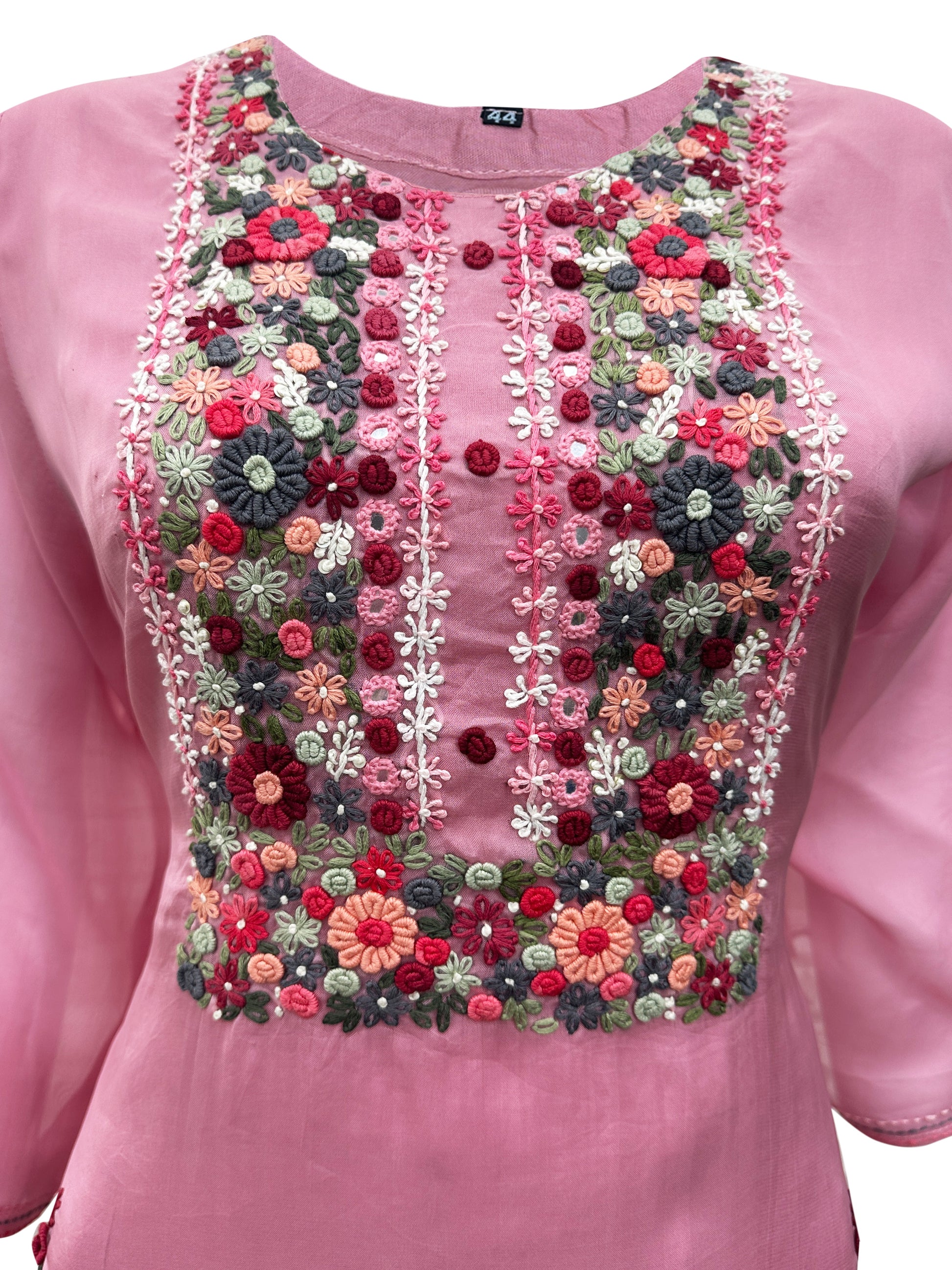 Rosé Bloom Pink Shimmer Gaatha Handwork 3-Piece Suit Set