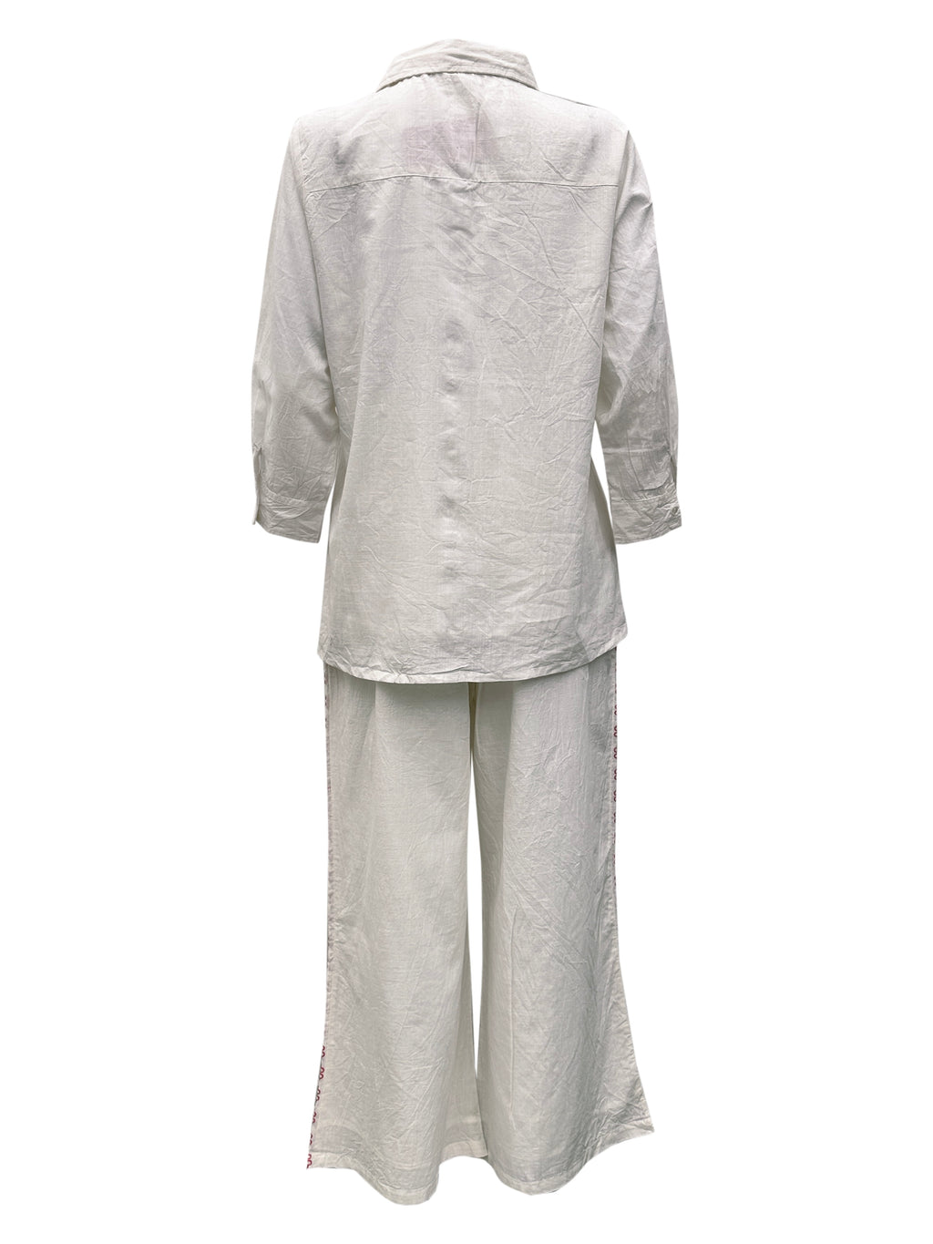 Ivory Bloom Hand-Embroidered Cotton Co-ord Set