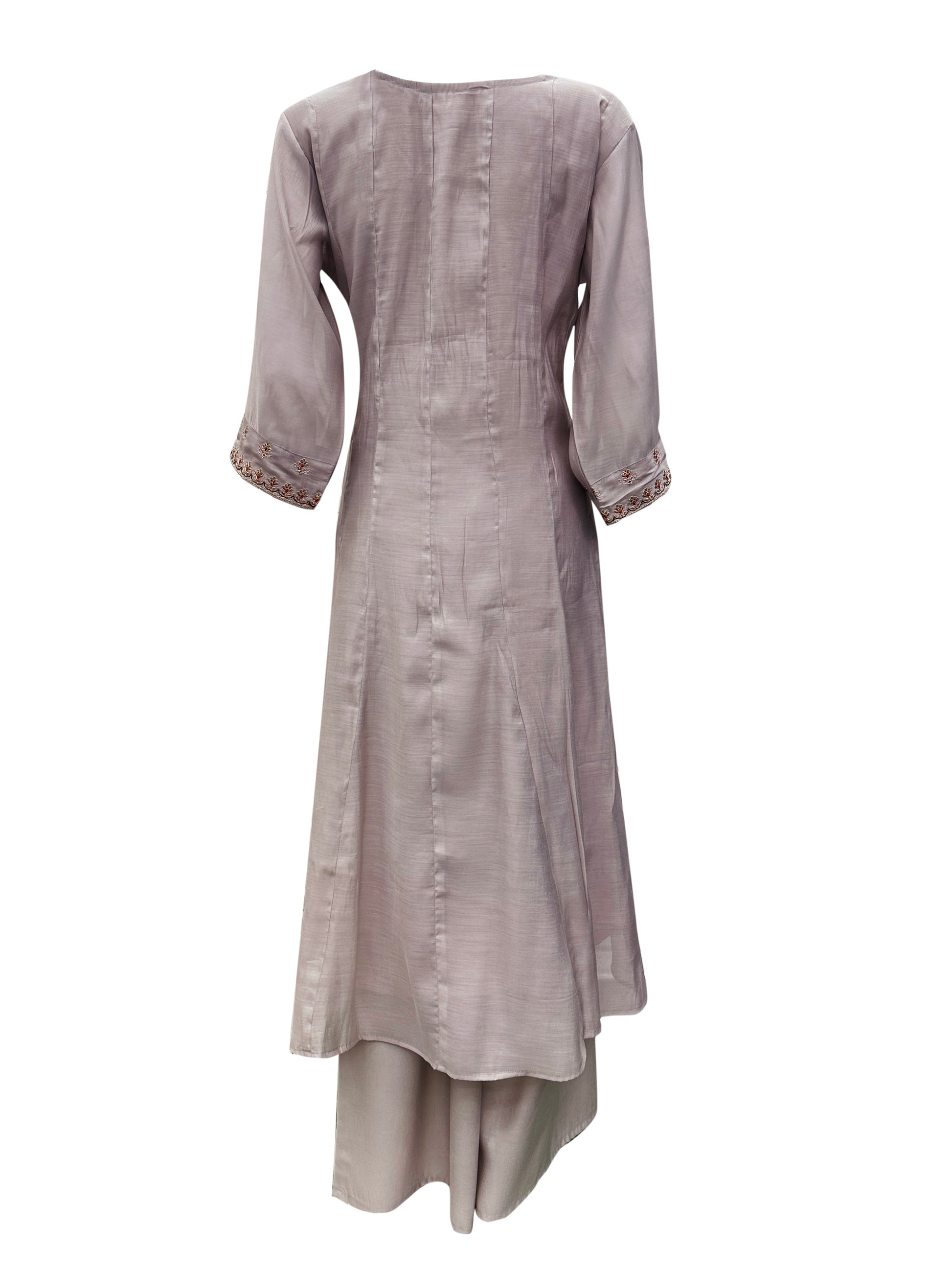Moonlight Bloom Hand-Embroidered Mal Chanderi Anarkali Set